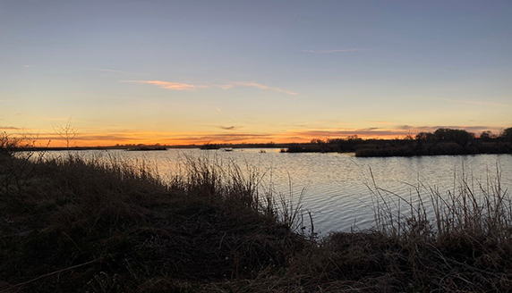 Sunset on the wetlands at John Martin Reservoir. Photo courtesy of USACE. 